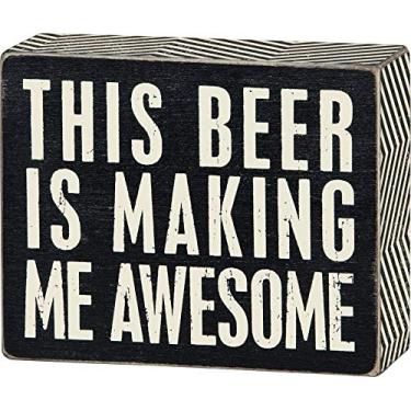Imagem de Primitives by Kathy Placa de caixa com corte Chevron This Beer Is Making Me Awesome
