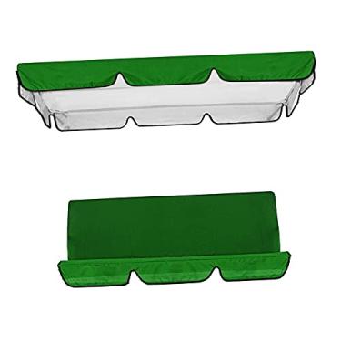 Imagem de Fenteer Conjunto de Almofada de Balanço pa Pátio, Dossel de Reposição + Capa Balanço pa Cadeiras de Balanço de 3, Verde, Tamanho real
