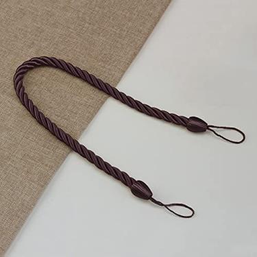 Imagem de peça Cortina artesanal Tieback Gold Weave Cortinas Titular Fivela Corda Cortina Clipe Costas Cintos Suspensos Varas Acessórios de quarto, Roxo, 1 peça