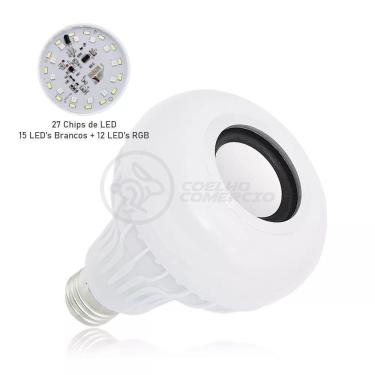 Imagem de Lâmpada Led 12W E27 Rgb Colorida Com Caixa De Som Bluetooth