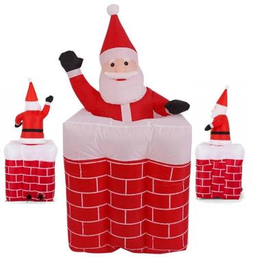 Imagem de Papai Noel Inflavel Animado Sobe Desce Chamine Docoraçao Natalina Enfeite Casa Loja Natal