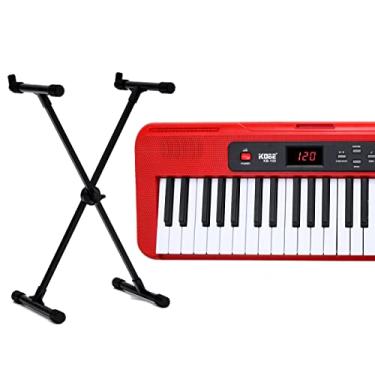 Imagem de Kit Teclado Iniciante Kobe KB-150 RD Vermelho 5/8 61 Teclas Com Estante em X