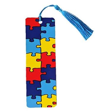 Imagem de Execucat Pacote com 10 marcadores de livro de conscientização do autismo com borla (focinho)