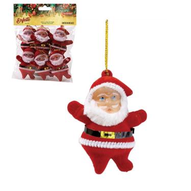 Imagem de Kit 6 Papai Noel Para Enfeites Natalinos 6,5cm - Vermelho