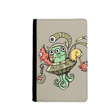 Imagem de Porta-passaporte Universo e Monstro Alienígena Notecase Burse Carteira Capa Cartão, Multicolor