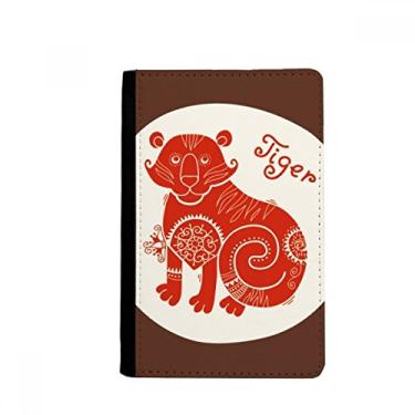 Imagem de Ano de tigre animal china zodíaco vermelho porta-passaporte notecase burse carteira capa cartão bolsa, Multicolor
