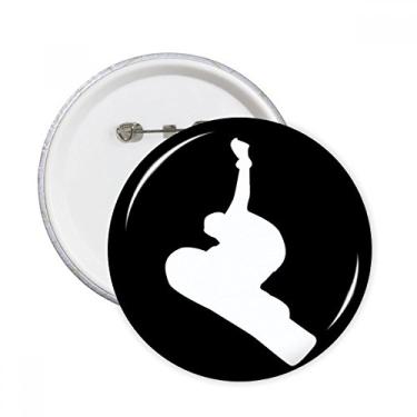 Imagem de Skate esporte preto salto contorno pinos redondos crachá botão emblema decoração acessório 5 peças