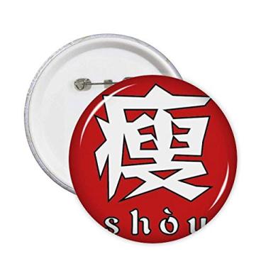 Imagem de Broche de personagem chinês fino chinês com emblema de botão para decoração 5 peças