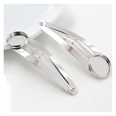 Imagem de RULEH Grampos de cabelo 12mm 20mm 10pcs Clássico 8 Cores Chapeado Material de Cobre Grampo de Cabelo Grampo de Cabelo Configuração de Base Cabochão Camafeu Grampo de Cabelo (Cor: Ródio, Tamanho: 12mm)