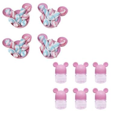 Imagem de Kit 6 Potes De Temperos + 4 Mini Petisqueiras Rosa - Mickey E Minnie P