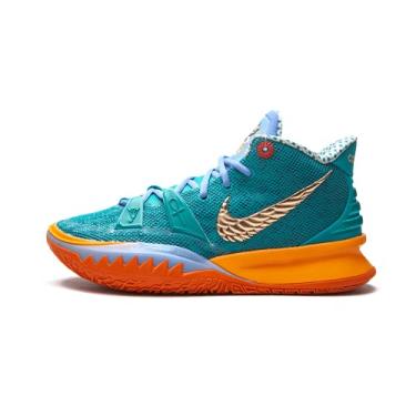 Imagem de Nike Kyrie 7 CT1135 900A Conceitos Horus Masculino - Caixa Especial - Tamanho, Azul-petróleo/laranja/gelo, 10
