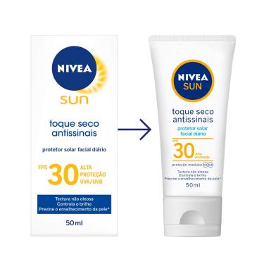 Protetor Solar Facial Nivea Sun Toque Seco Antissinais FPS 30 com 50ml 50ml