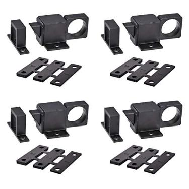 Imagem de Fecho de parafuso de porta uxcell, trava de mola de mola de porta automática de segurança de liga de alumínio, 4 peças, Black