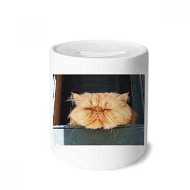 Imagem de DIYthinker Animal divertido gato amarelo caixa para dinheiro caixa de cerâmica porta-moedas presente de cofrinho