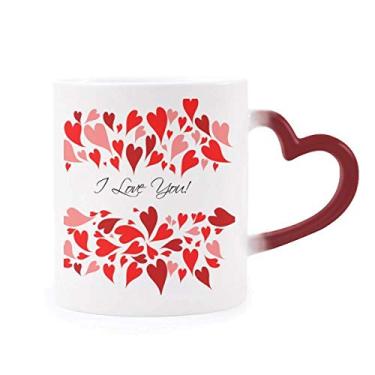 Imagem de Caneca vermelha sensível ao calor Dia dos Namorados I Love You vermelha muda de cor