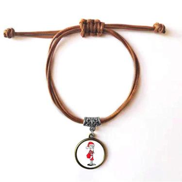 Imagem de DIYthinker Pulseira de couro com cordão de couro para Papai Noel Horus