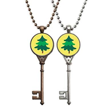 Imagem de OFFbb-USA Pinheiro verde dégradé art déco presente fashion chaveiro colar pingente joia decoração de casal