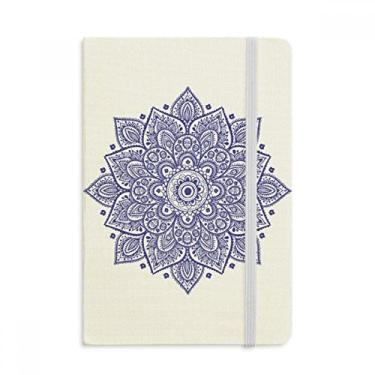 Imagem de Caderno floral clássico decorativo violeta com capa dura em tecido oficial