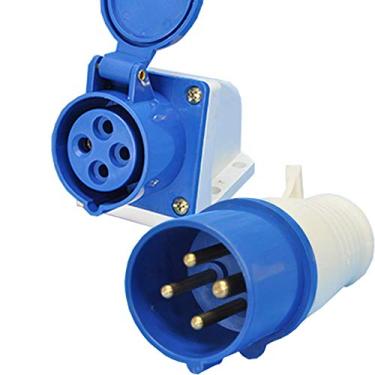 Imagem de Conjunto Industrial Tomada + Plug Macho Jng 3p+t 32a Az Mgi