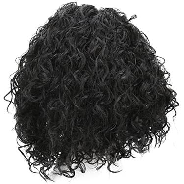 Imagem de Peruca Para Mulheres,Perucas Curtas Encaracoladas, Perucas De Cabelo Humano Para Mulheres Negras, Peruca Resistente Ao Calor Natural Da Moda, Peruca Macia Encaracolada, Para Mulheres Afro-americanas,