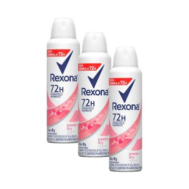 Imagem de Desodorante Powder Dry Rexona Aerosol Antitranspirante 48h 150ml | Kit com três unidades
