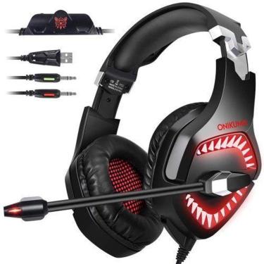 Imagem de Fone de ouvido Headset Gamer Onikuma K1 Pro Vermelho Microfone Ps4/X-one Celular-Unissex