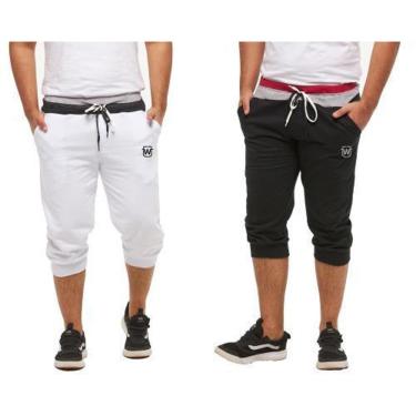 Imagem de Kit 2 Bermudas de Moletom Masculina Saruel Skinny Sport Wooks WB1-Masculino