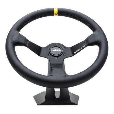 Imagem de Volante Lotse Wrc Couro Tarja Amarela