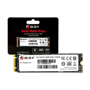 Imagem de SSD 120GB S3+, M.2 2280, SATA III 6Gb/s, Leitura 550 MB/s, Gravação 500 MB/s - S3SSDA120