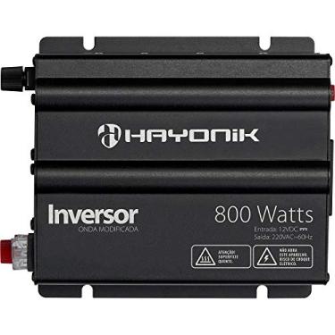 Imagem de Conversor Inversor 12VDC para 220V 800W Onda Modificada Pico de Partida 1600W, Hayonik, Cinza Escuro