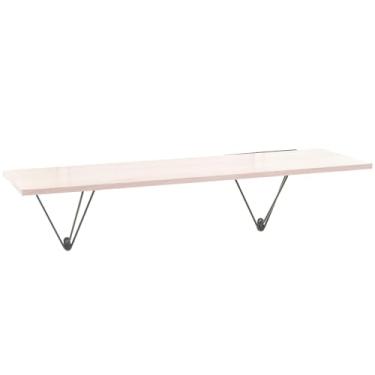 Imagem de Prateleira Decorativa Space Dupla, Cor Verde Microtextura com Madeira Legno, Metaltru