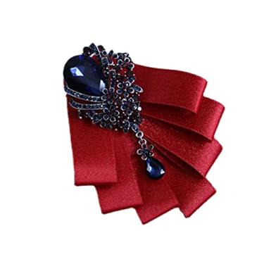 Imagem de Gravatas Borboleta Luxo Britânico Borboleio para Homens Negócios Desempenho de Negócios Desempenho Formal Rhinestone Bowtie Camisa Mulheres Acessórios (Color : 3)