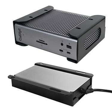 Imagem de Suporte sob a mesa para Thunderbolt 4 Dock/Thunderbolt 3 Dock e cabo de alimentação, rack de armazenamento de ferro sob a mesa para TS4 / TS3 Plus, sem furadeira, com todas as
