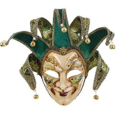 Imagem de Quligeta Masquerade Venetian Jester Mask Music Mardi Gras Wall Decorative Art Collection Mask (Green)