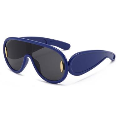 Imagem de SooGree Óculos de sol para crianças, meninos, meninas, polarizados, inquebráveis, com proteção UV, armação antiderrapante, Azul escuro, One Size