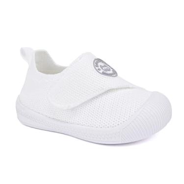 Imagem de BMCiTYBM Sapatos de bebê infantil menino menina primeiro andador tênis infantil leve antiderrapante para 6 9 12 18 24 meses, I - Branco, 12-18 Meses