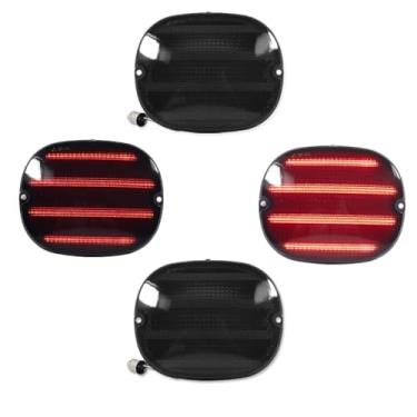 Imagem de GTINTHEBOX 4 peças de lanterna traseira vermelha LED para Chevy Corvette C4 1990 1992 1993 1994 1995 1996 Chevy Corvette C4 luz de seta de freio traseiro