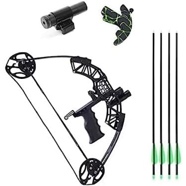 Imagem de Conjunto de arco composto de caça de tiro com arco, conjunto de arco composto de tiro com arco adulto com viseira e gatilho treinamento esquerda/direita, ajustável 40lbs