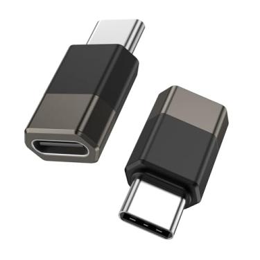 Imagem de Fidioto Pacote com 2 adaptadores USBC para USB C, adaptadores de liga de zinco, adaptador USB C fêmea para USB-C macho OTG compatível com telefones/tablets Samsung Galaxy/LG/Huawei/Tipo-C e mais