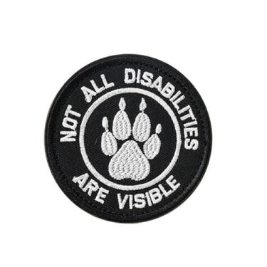 Imagem de Patch de cão de serviço, nem todas as deficiências são visíveis, bordado de pata de cachorro, adesivos engraçados de moral militar, remendo de meme, patch Molle, gancho e laço, emblema para capacetes