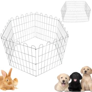 Imagem de Cercadinho Pet Dobrável Para Cachorro 60x60 Para Pet Cachorro Cão Caes Cães Cao Filhotes Coelho Porquinho Cercado Móvel com 6 Módulos Telas