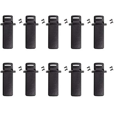 Imagem de Caroo Clipe de cinto de substituição UV-5R para Baofeng UV-5RA UV-5RB UV-5RC 5RD 5RE 5RE + clipe traseiro de rádio bidirecional Walkie Talkie, pacote com 10