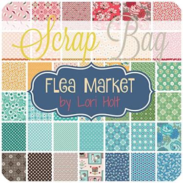 Imagem de Saco de Sucata Do Mercado de Pulgas (Aproximadamente) por Lori Holt para Tecido de Colcha Faça Você Mesmo de Riley Blake 2 Jardas Multicolorido