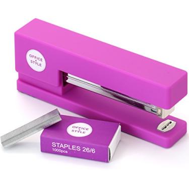 Imagem de Grampeador Office + Style Stapler Precision Jam-Free Full Strip antiderrapante, roxo