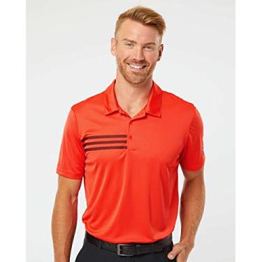 Imagem de Adidas Camiseta esportiva com 3 listras M Blaze Orange/Preta