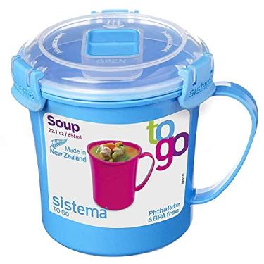 Imagem de Sistema Caneca de sopa de plástico para micro-ondas, 2,8 xícaras, média
