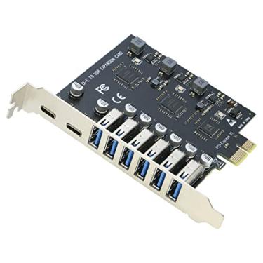 Imagem de Placa PCIe USB 3.0, RIITOP PCI-e para 2 portas USB C + 6 portas USB 3.0 placa de expansão interna 5Gbps