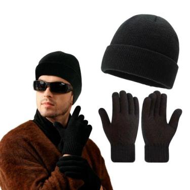 Imagem de Kit 20 Touca Gorro E 20 Luva Adulto Poliester Frio Inverno Unissex - D