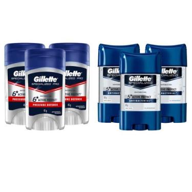 Imagem de Kit Desodorante Gillette 3 Specialized Antibacterial 82g + 3 Clinical 