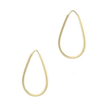 Imagem de Brinco Argola Gota Fio Quadrado 1.3 Ouro 18k 750 - JOIE JOIAS FINAS